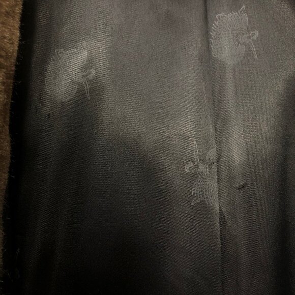 Vintage Princeton's O'llegro Faux Fur Coat, Black and Brown - Picture 5 of 7